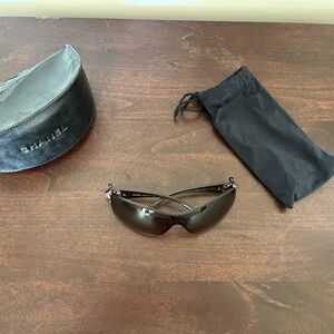 CHANEL Dark Sunglasses with Black Case